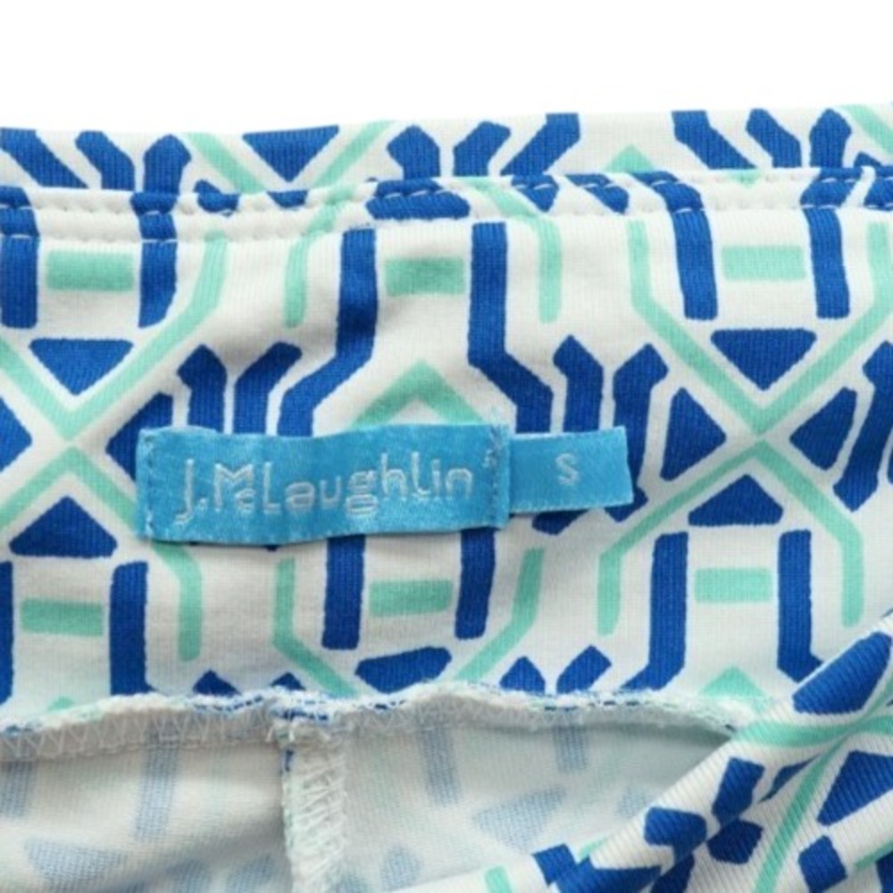 J.McLaughlin Newport Capri Leggings Blue  Geometric Pattern Size Small ~ EUC - Picture 3 of 4